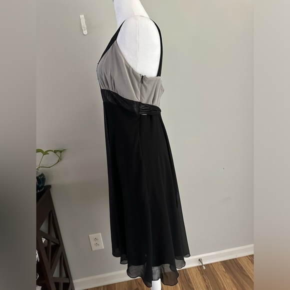 Jonathan Martin Petite Midi Strap Chiffon Studded Dress Size 10 P Party Cocktail - Picture 2 of 11